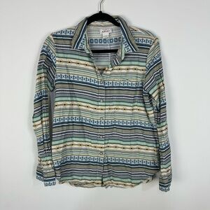 Ariat Western Aztec Saddle Pattern Button Down Long Sleeve Rodeo Top